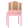 vidaXL Schminktisch-Set mit Hocker Rosa 80×69×141 cm Produktbild-Vorschau 14