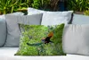 MuchoWow® Outdoor Kissen - Pfau - Fliegen - Wald - Blau - Produktbild-Vorschau 4