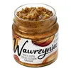 A glass jar of pasta spread with onions and dried tomatoes. Podgląd zdjęcia produktu