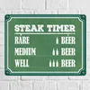 Steak Timer Metallschild in grün Bier Grill grillen Fleisch Produktbild-Vorschau 2