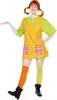 A woman dressed in a Pippi Longstocking costume, posing against a white background. Produktbild-Vorschau