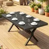 Table de jardin extensible en aluminium aspect bois, Voir les images du produit 11