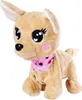 A plush toy dog with large eyes and a pink bandana. Podgląd zdjęcia produktu