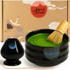 Matcha set "Kuro" s miskou, metličkou (120 štětin) a Náhled obrázku produktu 1