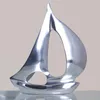 Dekofigur Aluminium silber poliert Skulptur Boot modern Produktbild-Vorschau 3