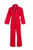 A red jumpsuit is displayed against a white background. Produktbild-Vorschau