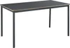 A plain studio shot of a rectangular dining table with dark gray top and dark gray metal legs. Anteprima dell’immagine prodotto