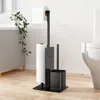 Stojanový držák na toaletní papír s WC štětkou a skleněnou Náhled obrázku produktu 7
