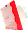 A close-up, angled view of a red and white automotive taillight assembly against a white background. Produktbild-Vorschau