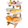 3 Stöckig Obst Etagere Obstkorb Holz Obstschale Modern Produktbild-Vorschau 3