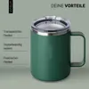 Thermobecher Edelstahl 350ml Henkel Kaffee Becher Produktbild-Vorschau 2