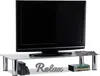 Tavolino TV Relaxdays in vetro, gambe in metallo cromato, Anteprima dell’immagine prodotto 1