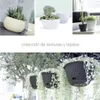 A collage of images showcasing different planters and hanging baskets with plants, along with text. Produktbild-Vorschau