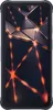 A smartphone with a dark, abstract wallpaper featuring glowing orange lines. Podgląd zdjęcia produktu