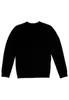A black sweater is shown from the back against a white background. Produktbild-Vorschau