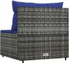 vidaXL Garten-Mittelsofa mit Kissen Grau Poly Rattan Produktbild-Vorschau 3