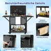 A product image showcasing a cooler cart with various features highlighted by text overlays and close-up shots. Podgląd zdjęcia produktu