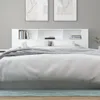 vidaXL Tête de lit avec étagères blanc 200x18,5x104,5 cm Voir les images du produit 5
