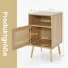 COSTWAY Nachttisch Rattan, Nachtschrank Holz, Beistelltisch Produktbild-Vorschau 7