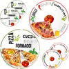 6er Set Pizzateller Tomate | Weiß mit Dekor Grün & Rot Ø Produktbild-Vorschau 2