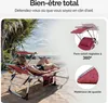 CASARIA® Chaise longue de jardin Malta Rouge 210cm Transat Voir les images du produit 5