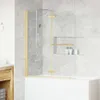 vidaXL Box doccia trasparente e dorato 120 x 140 cm Anteprima dell’immagine prodotto 2