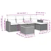 Design 6-tlg. Garten-Sofagarnitur mit Kissen Grau Poly Produktbild-Vorschau 11