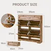 Schuhschrank BEALIFE 95x24x102 cm mit 4 Kippfächern & 2 Produktbild-Vorschau 9
