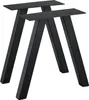 Two black metal table legs are shown against a white background. Voir les images du produit