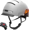 A white Livall BH51M Neo Smart Bluetooth Urban Helmet with integrated LED lights and a remote control. Náhled obrázku produktu