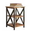 Table Basse Élégante Carrée Rustique Étagère En Bois Rétro Voir les images du produit 1