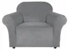 Sesselbezug 1 Sitzer 90-140cm - Samt - Hellgrau - Stretch Produktbild-Vorschau 7