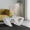 DECORTIE Pipra Moderner Couchtisch Weiß , 110 x 60 x 40 cm Produktbild-Vorschau 2