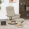 A beige fabric recliner chair with a matching ottoman is shown in a living room setting. Anteprima dell’immagine prodotto