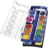 A set of watercolor paints with the lid open, showing the paint pans and a tube of white paint. Náhled obrázku produktu
