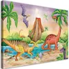 Leinwandbild Dinosaurier am See 90x60 Feeby Orange bild für Produktbild-Vorschau 1