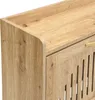 Close-up of a wooden cabinet with a gold handle. Voir les images du produit