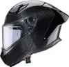 A black carbon fiber motorcycle helmet with a clear visor, shown from the side. Anteprima dell’immagine prodotto
