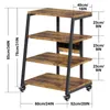 4-stufiger HiFi Rack mit Rädern, Schrank mit Produktbild-Vorschau 4