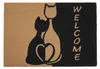 Relaxdays Fußmatte Kokos, 60 x 40 cm, mit Katzen & Spruch Produktbild-Vorschau 1