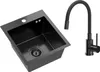 VBChome Edelstahlspüle mit Armatur 40 x 45 cm Schwarz Produktbild-Vorschau 1