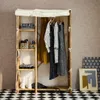 sweeek - Kleiderschrank aus Bambus, 3 Regale - Natur Produktbild-Vorschau 6