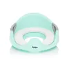 A mint green and gray toilet seat for children, with a white padded insert. Náhľad obrázku produktu