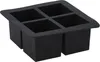 A black silicone ice cube tray with four large square molds. Anteprima dell’immagine prodotto