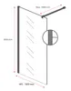 A diagram illustrating the dimensions of a shower screen. Anteprima dell’immagine prodotto