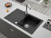 Granitspüle - Spülbecken - Küchenspüle - Schwarz - 78 x 47 Produktbild-Vorschau 3