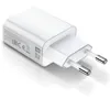 A white Xiaomi USB power adapter with European plug pins. Podgląd zdjęcia produktu