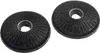 Two black circular charcoal filters are shown against a white background. Voir les images du produit