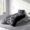 4 teilig Bettwäsche 155x200 cm Kreise grau anthrazit Produktbild-Vorschau 3