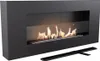 Wandkamin Bioethanol DELTA FLAT schwarz mit Verglasung Produktbild-Vorschau 1